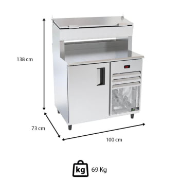 Balcão De Serviço Refrigerado Venâncio Standard Com Condimentadora Inox 100cm 220V VBSRC10(38472)