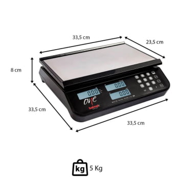 Balança Digital Comercial Balmak One Elco-15 Cap 15kg/5g Com Bateria Display LCD PA1531