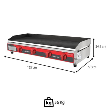 Chapa Bifeteira Profissional Metalcubas A Gás CBG1200 PRO 120cm 9,5mm 12030G(10355)