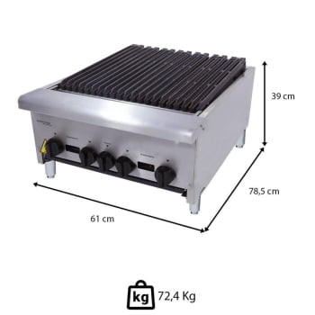 Chapa Grill Charbroiler Venâncio A Gás GLP Linha Americana 60cm CGG60(20543)
