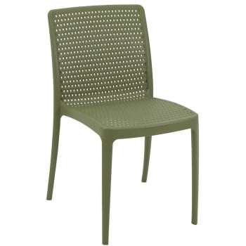 Kit 4 Cadeiras Tramontina Isabelle em Polipropileno e Fibra de Vidro Verde Oliva 92150027 