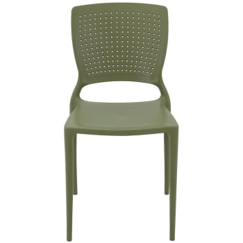Kit 4 Cadeiras Tramontina Safira em Polipropileno e Fibra de Vidro Verde Oliva 92048027