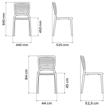 Kit 4 Cadeiras Tramontina Safira em Polipropileno e Fibra de Vidro Verde Oliva 92048027