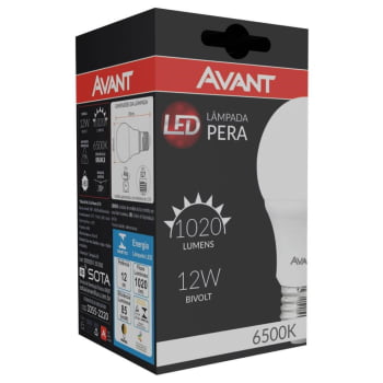 Kit 4 Lâmpadas Pera LED (A60) Branco 12w HE1050 Avant Base E27 Bivolt BR6500K - CÓD 276121373