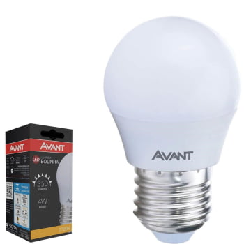Kit 2 Lâmpadas LED Bolinha Avant Amarelo 4W Bivolt MG350-C 2700K Base E27 - CÓD 285171376