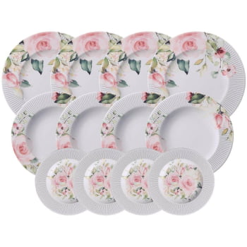 Jogo de Pratos Tramontina Ornatta em Porcelana Decorada 12 Peças 96589049