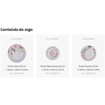 Jogo de Pratos Tramontina Ornatta em Porcelana Decorada 12 Peças 96589049