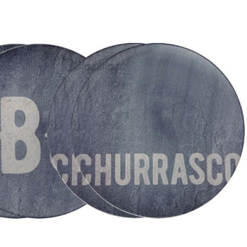 Kit Prato Raso Tramontina Churrasco Stone em Porcelana 28 cm 06 Peças 96950276
