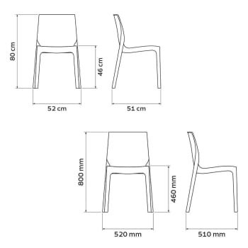 Kit 4 Cadeiras Tramontina Alice Brilho Summa em Polipropileno Azul 92037070