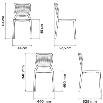 Kit 4 Cadeiras Tramontina Safira em Polipropileno e Fibra de Vidro Azul Yale 92048170 