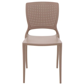 Kit 4 Cadeiras Tramontina Safira em Polipropileno e Fibra de Vidro Camurça 92048210