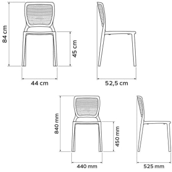 Kit 4 Cadeiras Tramontina Safira em Polipropileno e Fibra de Vidro Camurça 92048210