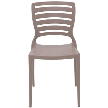 Kit 4 Cadeiras Tramontina Sofia Em Polipropileno E Fibra De Vidro Camurça Com Encosto Horizontal 92237310