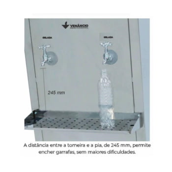 Bebedouro de Água Refrigerado Easy Water Venâncio 25 Litros 220V Aço Inoxidável RB20
