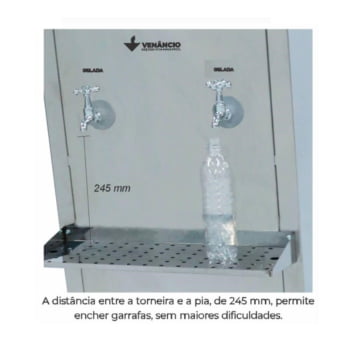 Bebedouro de água Refrigerado Easy Water Venâncio RB15 127V Aço Inoxidável