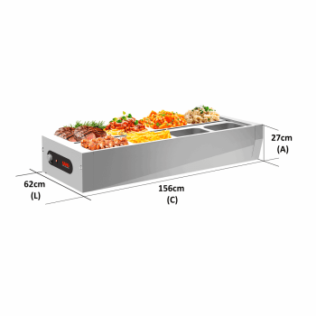 BFM811 Buffet térmico de Mesa aquecido Inox 8 cubas com tampa 127V