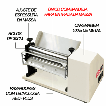 CSC30T Rolo Eletrico Standart Cromado Bivolt 300x57mm 1/3cv 50/60 HZ + R-CORT