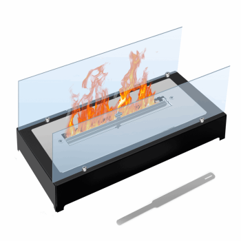L30 Lareira ecologica completa com vidros 45cm (base de metal)