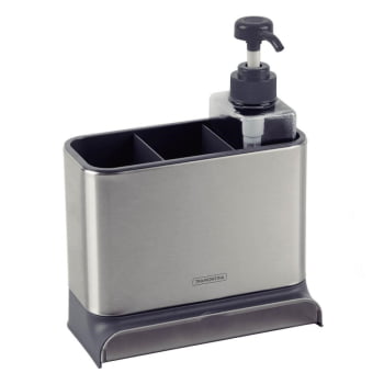 Organizador De Pia Tramontina Plurale em Aço Inox e Plástico 14cm 370ml de Sabão 61537140