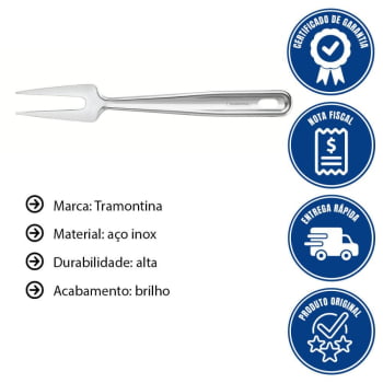 Garfo Trinchante Tramontina Extrata Para Carnes 31cm Em Aço Inox Acabamento Brilho 63815471