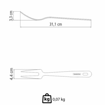 Garfo Trinchante Tramontina Extrata Para Carnes 31cm Em Aço Inox Acabamento Brilho 63815471