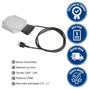 Resistência Elétrica Tramontina para Rechaud Cuba Retangular 220V 350W 61030820