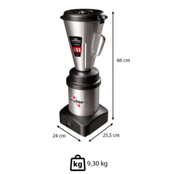 Liquidificador Comercial Skymsen 3 Litros Ls3 Com Copo Monobloco Em Inox 0,5 Hp-Cv Bivolt 551295