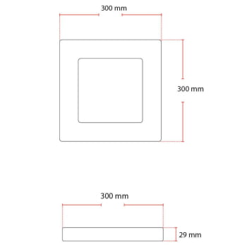 Kit 10 Plafon Painel de Led Avant Pop 24W Branco 6500K 1680 Lúmens Quadrado de Sobrepor 30x30cm Bivolt