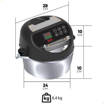 Panela Misturadora Elétrica Inteligente Saro Em Inox 4 Litros Bivolt Digital PA4I