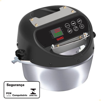 Panela Misturadora Elétrica Inteligente Saro Em Inox 4 Litros Bivolt Digital PA4I
