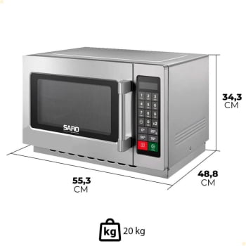Micro-ondas Industrial Saro Em Aço Inox 34L Digital 220V 1000W MC22