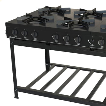 Fogão Industrial Venâncio a Gás GLP Bravo 6 Bocas Preto BR6BPR