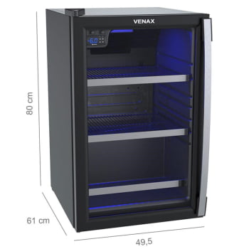 Conjunto Venax Cervejeira Blue Light E Adega Piubella preto fosco Porta Invertida 127V