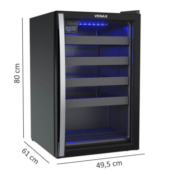 Conjunto Venax Cervejeira Blue Light E Adega Piubella preto fosco Porta Invertida 127V