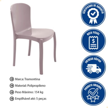 Kit 6 Cadeiras Tramontina Anna em Polipropileno Camurça 92028/210