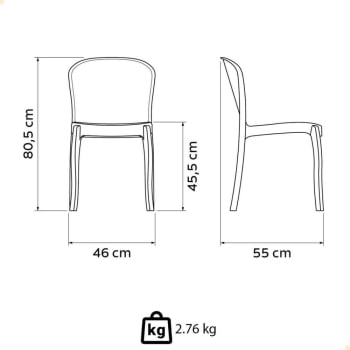 Kit 6 Cadeiras Tramontina Anna em Polipropileno Camurça 92028/210