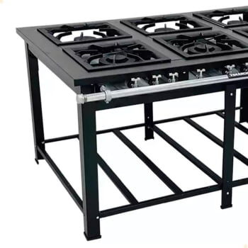 Fogão Industrial A Gás GN Maxi 6 Queimadores Duplos Venâncio 33025