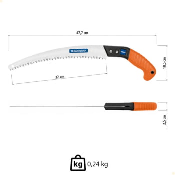 Serrote de Poda Metálico Fixo Tramontina Lâmina 12,5" /320 mm Cabo Ergonômico Emborrachado 78376001