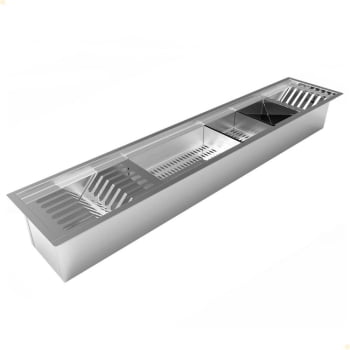 Calha Úmida Organizadora Saro De Embutir Em Inox 90cm Com 5 Módulos CL90