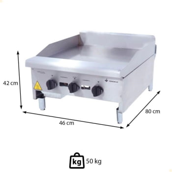 Chapa Venâncio Americana Em Aço Inox A Gás 18mm CG45