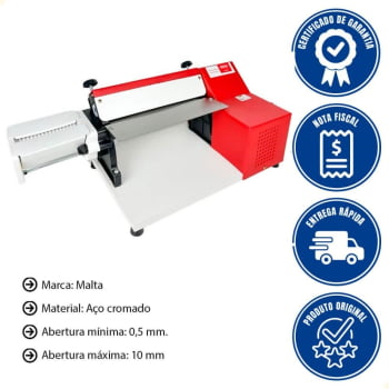 Cilindro Laminador Elétrico Malta 28 Cm Com Cortador de Talharim Vermelho 220V 3127002