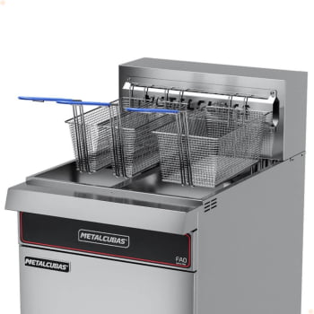 Fritador Industrial Elétrico Metalcubas FAO 3C Duplo Zona Fria Água e Óleo 380V Trifásico 45L