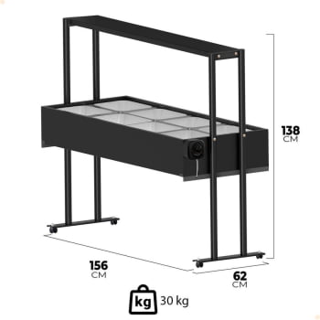 Buffet Térmico Aquecido Saro Inox 8 Cubas Com Tampa 220V Preto BF822