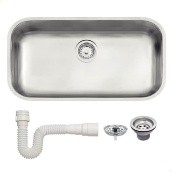 Cuba Tramontina Lavínia 56 BL Prime em Aço Inox Escovado 56x34 cm Com Válvula e Sifão 94024107 Cuba Tramontina Lavínia 56 BL Prime em Aço Inox Escovado 56x34 cm Com Válvula e Sifão 94024107