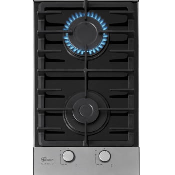 Cooktop Fischer Platinium 2 Queimadores A Gás GII Trempe Ferro Fundido Vidro Preto Bivolt 3379592120
