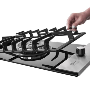 Cooktop Fischer Platinium A Gás 1 Queimador Tripla Chama Vidro Preto GII 33790(92104)