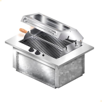 Churrasqueira Cooktop Elétrica De Embutir Saro 70x48x30cm 127V CHE11