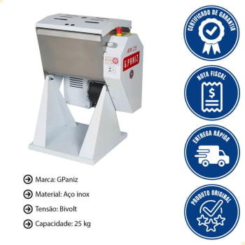 Amassadeira Basculante G.Paniz 25 Kg De Massa Monofásica Bivolt AM 25