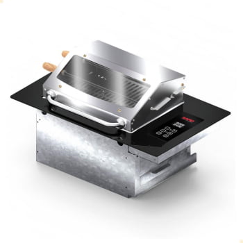 Churrasqueira Cooktop Elétrica Digital De Embutir Saro 79x48x32cm Acabamento Em Inox 127V CHED11