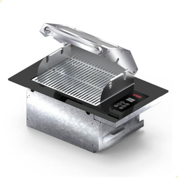 Churrasqueira Cooktop Elétrica Digital De Embutir Saro 79x48x32cm Acabamento Em Inox 127V CHED11